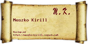 Meszko Kirill névjegykártya